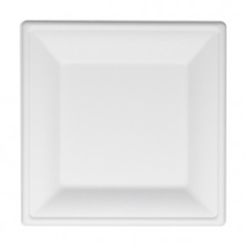 Plato cuadrado de fibra vegetal 20 x 20 cm