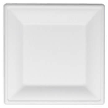 Plato cuadrado de fibra vegetal 26 x 26 cm