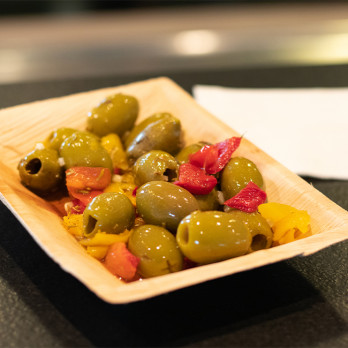 Mini plato hondo rectangular de palma 17 x 12,5 cm