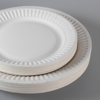 Plato redondo de papel blanco Ø 18 cm