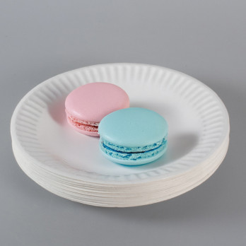 Plato redondo de papel blanco Ø 15 cm