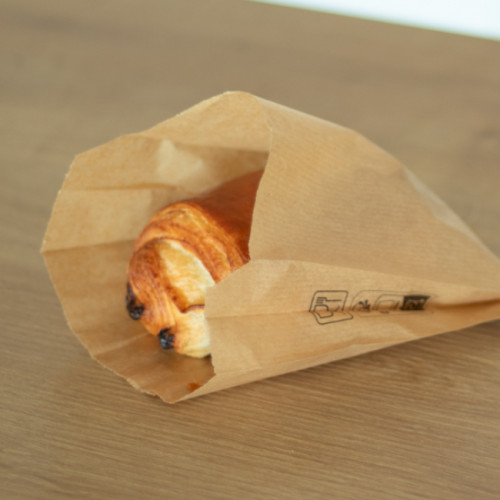 Bolsa de papel kraft para croissants 101 12 + 5 x 15 cm