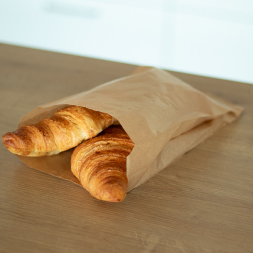 104 bolsa de papel kraft para croissants 14 + 6 x 27 cm