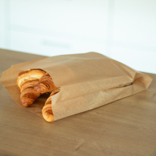 105 bolsa de papel kraft para croissants 18 + 7 x 31 cm