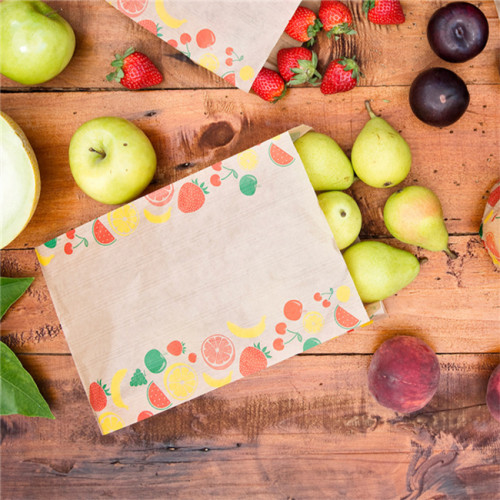 Bolsas de papel kraft de fruta y verdura