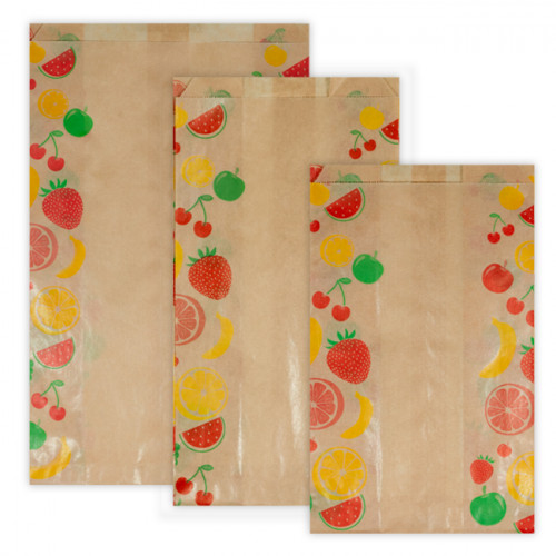 Bolsas de papel kraft de fruta y verdura