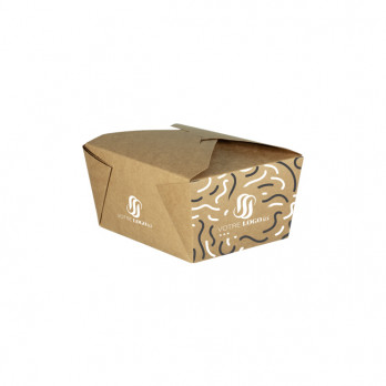 Fiambrera rectangular de cartón personalizada 880 ml - Impresión en hasta 4 colores