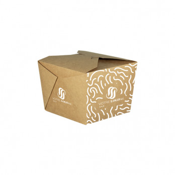 Fiambrera rectangular de cartón personalizada 1100 ml - Impresión hasta en 4 colores