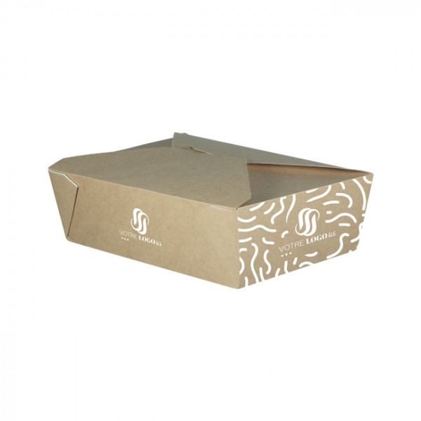 Caja rectangular de cartón kraft personalizada 1980 ml - Impresión hasta 4 colores