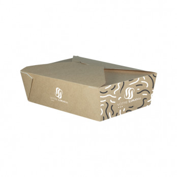 Caja rectangular de cartón kraft personalizada 1980 ml - Impresión hasta 4 colores