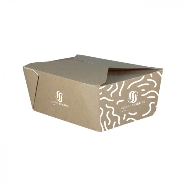 Caja rectangular de cartón kraft personalizada 2880 ml - Impresión hasta 4 colores