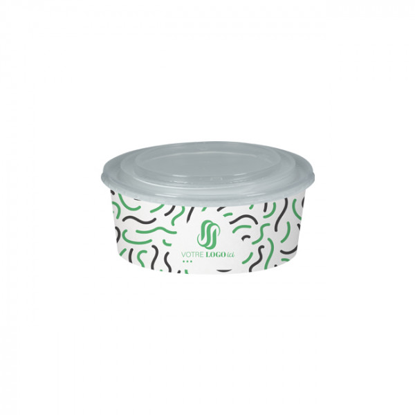 Lata redonda de cartón personalizada para ensalada con tapa 1300 ml - Impresión en hasta 4 colores