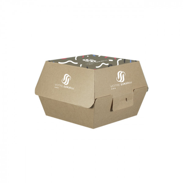 Caja de cartón para hamburguesas personalizada - Impresión en hasta 4 colores