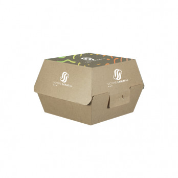 Caja de cartón para hamburguesas personalizada - Impresión en cuatricromía sin límite de colores