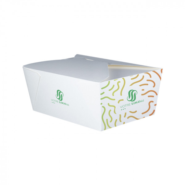 Caja rectangular personalizada de cartón blanco 2880 ml - Impresión en cuatricromía sin límite de colores