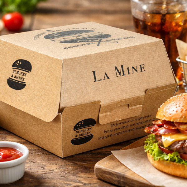 Cajas de cartón para hamburguesas personalizadas para restaurantes