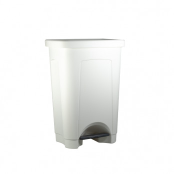 Cubo de pedal 50 L - Plástico blanco