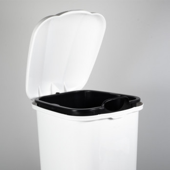 Cubo de pedal 6 L - Plástico blanco