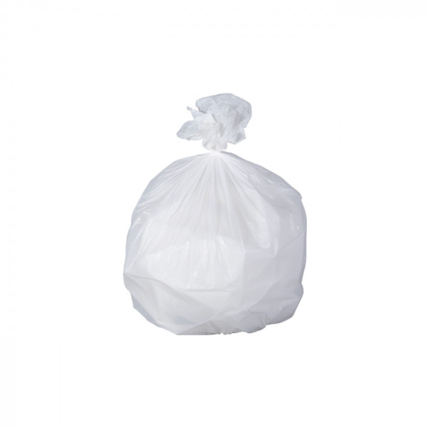 Bolsa de basura blanca de 20 litros con lazo