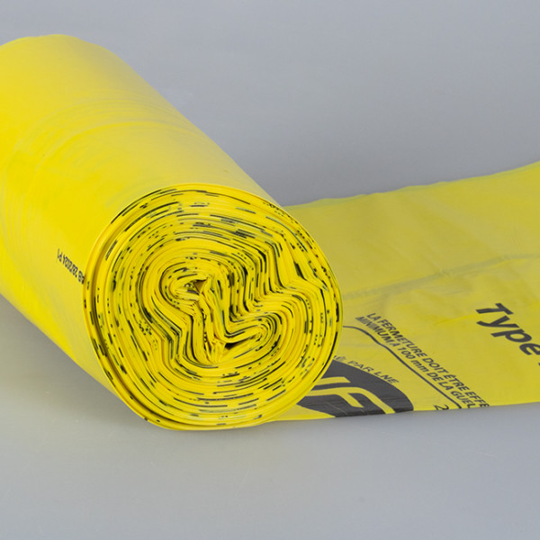 Proveedor de bolsas de basura amarillas de 50 L para residuos reciclables