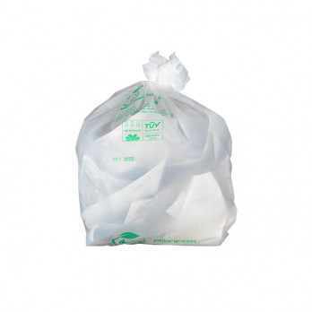 Bolsas de basura blancas biodegradables y compostables de 80 L