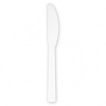 Cuchillo reutilizable blanco de 18,5 cm