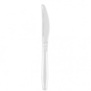 Cuchillo reutilizable transparente de 18 cm