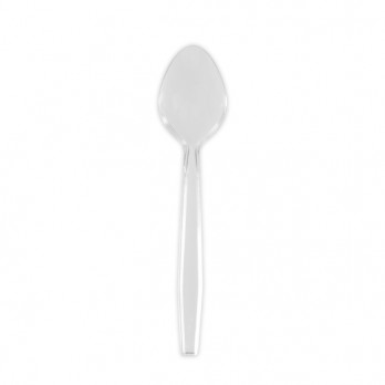 Cuchara reutilizable transparente de 15,5 cm
