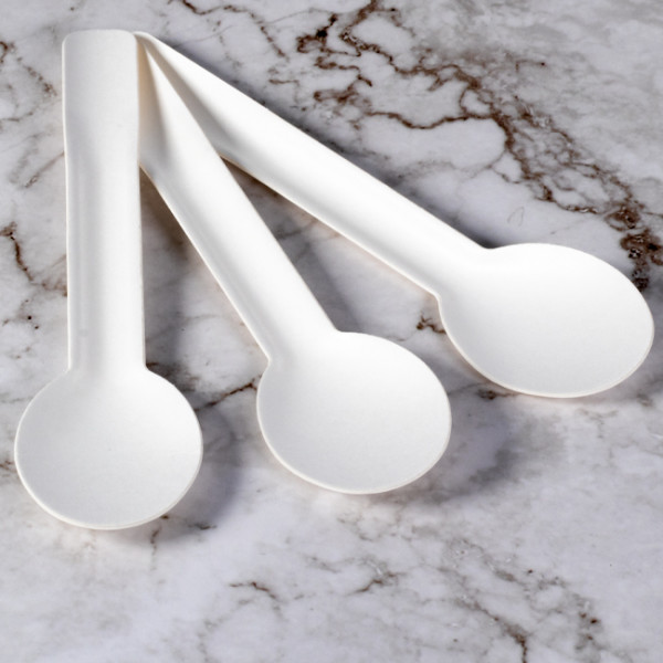 Cucharas desechables de fibras vegetales ecológicas para profesionales