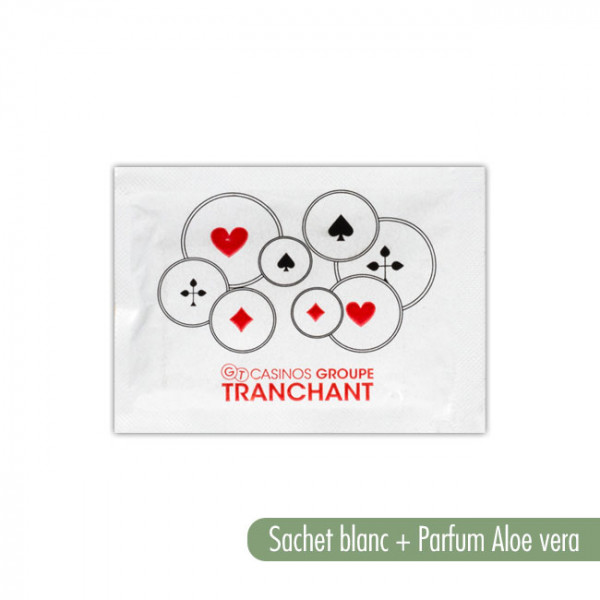 Enjuague de dedos personalizado en bolsita blanca con fragancia de aloe vera