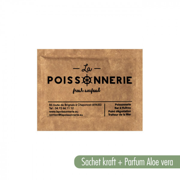 Enjuagues de dedos personalizables para profesionales bolsita kraft aloe vera fragancia