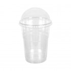 Agitador de plástico transparente 55 cL + tapa abovedada con orificio