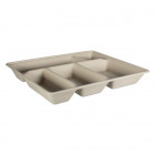 Bandeja de comida de fibra vegetal 29,5 x 24 cm - 5 compartimentos