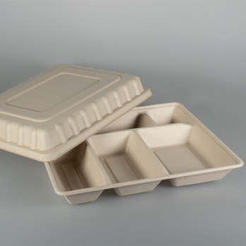 Tapa de fibra vegetal para bandeja de comida de 29,5 x 24 cm