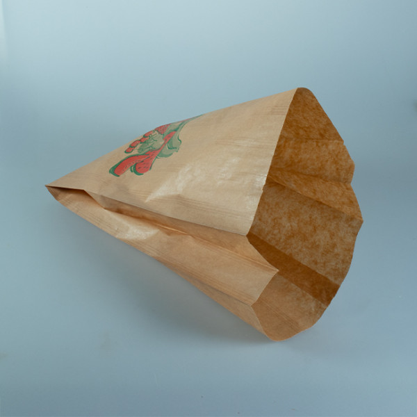 Bolsa de papel kraft para frutas y verduras 19 + 6 x 32 cm