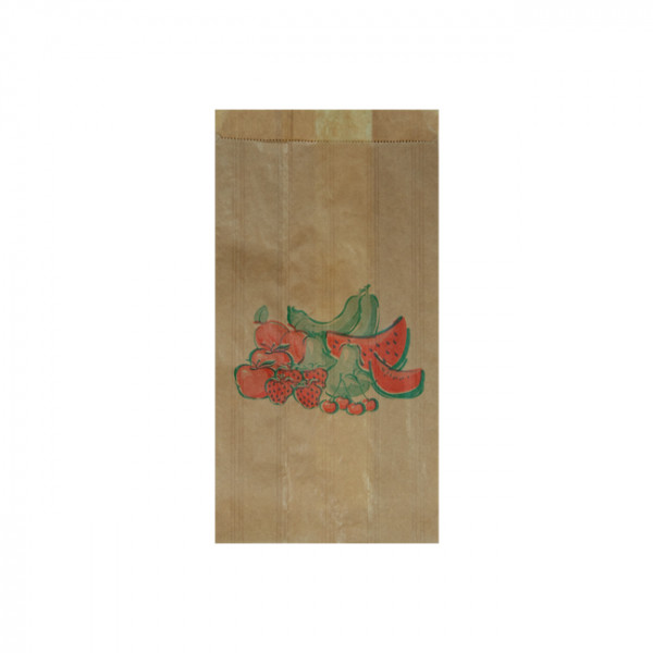 Bolsa de papel kraft para frutas y verduras 500 g 14 + 9 x 28 cm