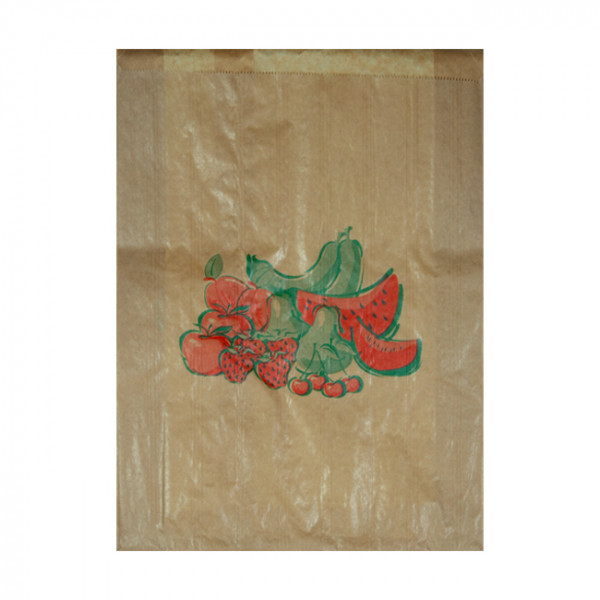 Bolsa de papel kraft para frutas y verduras 3 kg 24 + 7 x 34 cm
