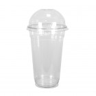 Agitador de plástico transparente 63 cL + tapa abovedada con orificio