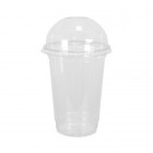 Agitador de plástico transparente 53 cL + tapa abovedada con orificio
