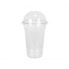 Vaso Coctelera RPET transparente 30 cL con tapa abovedada y orificio