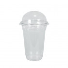 Vaso Coctelera RPET transparente 36 cL con tapa abovedada y orificio