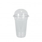 Vaso Coctelera RPET transparente 30 cL con tapa abovedada y orificio