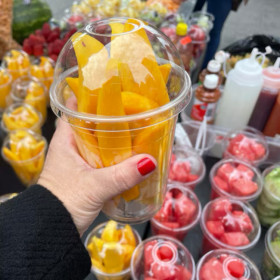 Vaso de plástico transparente desechable para batidos