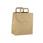 Bolsa de papel kraft con asas planas 26 x 14 / 30 cm