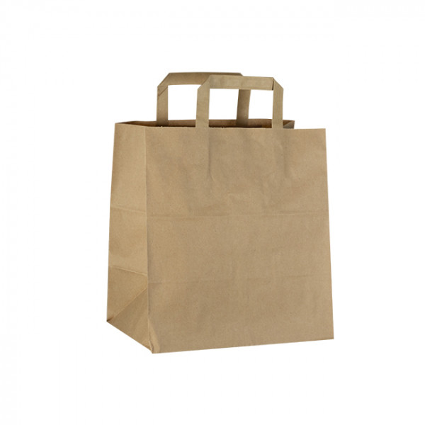 Bolsa de papel kraft con asas 26 x 17 / 28 cm
