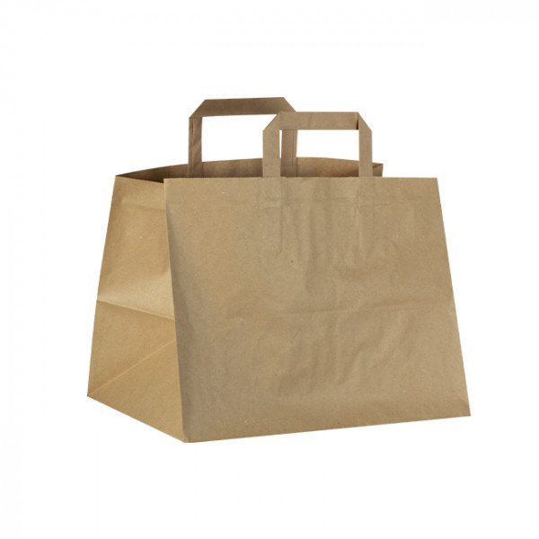 Bolsa de papel kraft con asas 32 x 22 / 24 cm