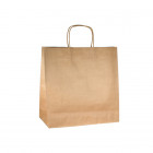 Bolsa de papel kraft resistente con asas trenzadas 26 + 17 x 28,5 cm