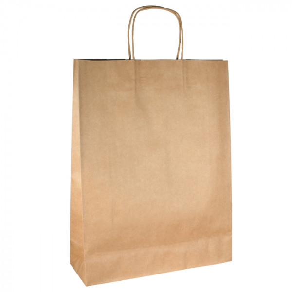 Bolsa de papel kraft con asas retorcidas 32 x 12 / 41 cm