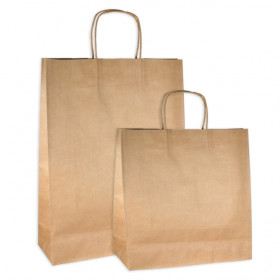 Bolsas de papel kraft con asas retorcidas
