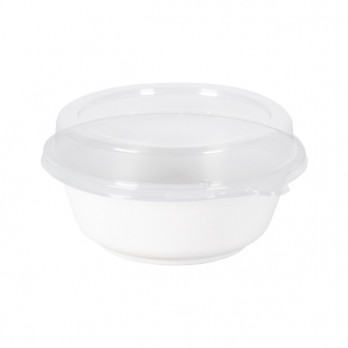Bol de fibra vegetal y tapa de PET 500 ml